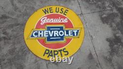 PLAQUE ÉMAILLÉE PORCELAINE CHEVROLET 30x30 POUCES DOUBLE FACE