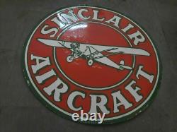 PLAQUE ÉNAMELLE D'AVION EN PORCELAINE SINCLAIR 30x30 POUCES DOUBLE FACE