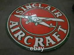 PLAQUE ÉNAMELLE D'AVION EN PORCELAINE SINCLAIR 30x30 POUCES DOUBLE FACE