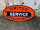 Plaque En Émail En Porcelaine Double Face 40x20 Pouces United Service Motors