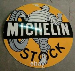 PLAQUE EN ÉMAIL EN PORCELAINE MICHELIN 30x30 POUCES DOUBLE FACE