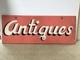 Panneau Antiques Vintage Double Face En Bois Peint 26 X 10 Environ 1950