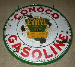 Panneau Conoco Ethyl Essence Vintage En Porcelaine Double Face 30