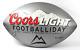 Panneau Coors Light Argent Football Double Face Lumière Suspendue Pour Man Cave Grand Et Spacieux