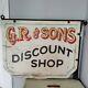 Panneau D'échange De Bois Vintage G. R. & Sons Discount Shop Double Sided Hanger
