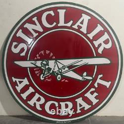 Panneau D'émail De Porcelaine De L'avion Sinclair À Double Face