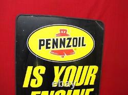 Panneau D'origine Pennzoil Motor Oil Metal Street, Double Face, Pas De Repro