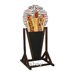 Panneau De Trottoir Hot Dogs A-cadre Support En Bois Résistant À L'eau