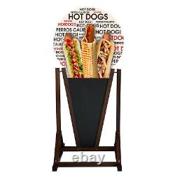 Panneau De Trottoir Hot Dogs A-cadre Support En Bois Résistant À L'eau