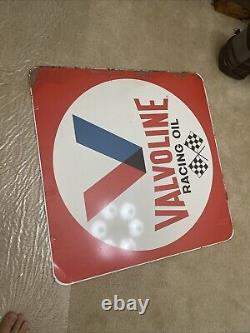 Panneau Double Face d'Huile Moteur Valvoline Original Vintage 30 Donasco Cov, KY