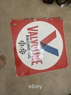 Panneau Double Face d'Huile Moteur Valvoline Original Vintage 30 Donasco Cov, KY