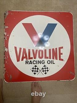 Panneau Double Face d'Huile Moteur Valvoline Original Vintage 30 Donasco Cov, KY