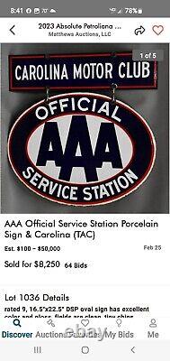 Panneau Double Face en Porcelaine de la Station de Service Officielle AAA Originale