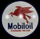 Panneau &Eacute;maill&eacute; Mobiloil En Porcelaine 30x30 Pouces Double Face