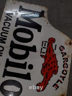 Panneau Émaillé Mobiloil en Porcelaine 36x24 Pouces Double Face