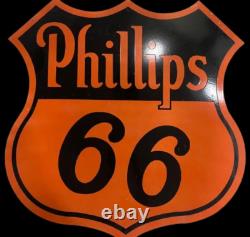 Panneau Émaillé Porcelaine Phillips 66 30x30 Pouces Double Face
