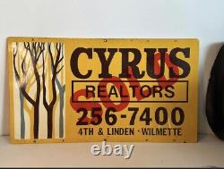 Panneau Métallique Double Face Chicago Burbs Cyrus Realty Agent Immobilier Panneau Vendu Graphiques