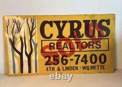 Panneau Métallique Double Face Chicago Burbs Cyrus Realty Agent Immobilier Panneau Vendu Graphiques