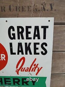 Panneau Métallique Double Face Vtg Great Lakes Cherry Grower, Rosenberg Bros. Sodus MI