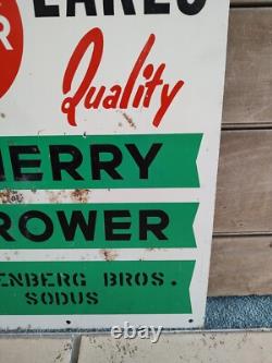 Panneau Métallique Double Face Vtg Great Lakes Cherry Grower, Rosenberg Bros. Sodus MI