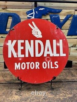Panneau Métallique Double Faces Vintage des Huiles Moteur Kendall 24