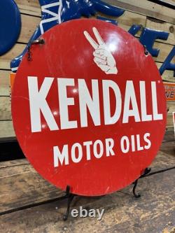 Panneau Métallique Double Faces Vintage des Huiles Moteur Kendall 24