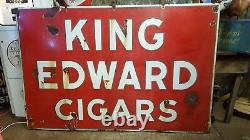 Panneau Original En Porcelaine Double Face King Edward Cigares 70 X 46