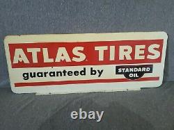 Panneau Publicitaire Rétro Atlas Tires Rack Topper Double Face