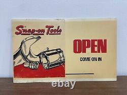 Panneau RARE Double-Face Ouvert/Fermé Glissant des Outils Snap-on Vintage des Années 1950
