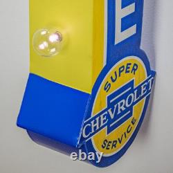 Panneau Rétro Vintage Antic à Double Face Chevrolet Garage 40 avec Ampoules LED Marquee