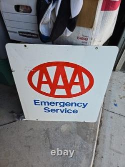 Panneau Vintage AAA des Années 1970, Panneau de Service d'Urgence AAA, Panneau Double Face