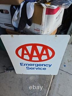 Panneau Vintage AAA des Années 1970, Panneau de Service d'Urgence AAA, Panneau Double Face