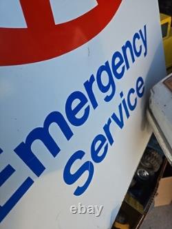 Panneau Vintage AAA des Années 1970, Panneau de Service d'Urgence AAA, Panneau Double Face