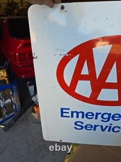 Panneau Vintage AAA des Années 1970, Panneau de Service d'Urgence AAA, Panneau Double Face