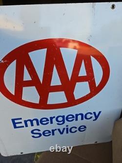 Panneau Vintage AAA des Années 1970, Panneau de Service d'Urgence AAA, Panneau Double Face