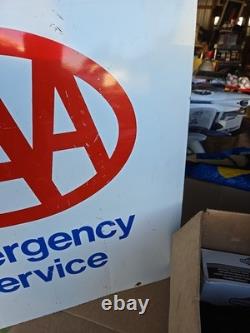 Panneau Vintage AAA des Années 1970, Panneau de Service d'Urgence AAA, Panneau Double Face