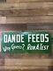 Panneau Vintage Dande Feeds Recto Verso 28 X 12