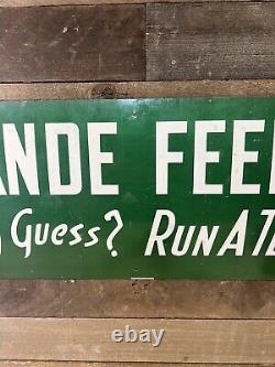 Panneau Vintage Dande Feeds recto verso 28 x 12