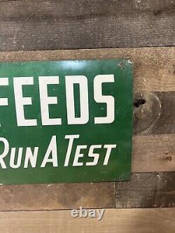 Panneau Vintage Dande Feeds recto verso 28 x 12