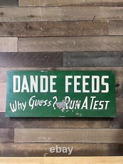 Panneau Vintage Dande Feeds recto verso 28 x 12