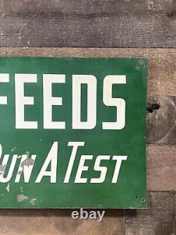 Panneau Vintage Dande Feeds recto verso 28 x 12