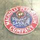 Panneau Vintage De La Compagnie Magnolia Petroleum Magnolene Double Face En Porcelaine Huile Gaz