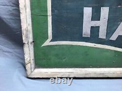 Panneau Vintage en bois double face de 24x42 pouces 'Havre touristique' Ancien Camp Vert 1343-23B