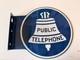 Panneau &agrave; Bride Vintage Pour T&eacute;l&eacute;phone Public Double Face En M&eacute;tal Bleu