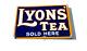 Panneau D'affichage En émail Double Face Rare De La Publicité Vintage Lyons Tea Des Années 1940 Eb330