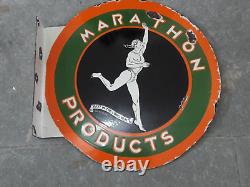 Panneau d'émail de marathon en porcelaine 18x18 pouces double face avec flasque