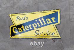 Panneau d'émail rare en forme de chenille en porcelaine 36x16 pouces double face