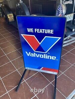 Panneau d'huile moteur double face Valvoline avec support d'affichage