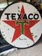Panneau De Concessionnaire Texaco En Porcelaine Double Face De 6 Pieds 1954