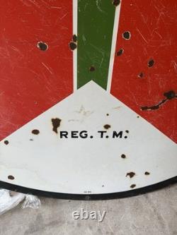 Panneau de concessionnaire Texaco en porcelaine double face de 6 pieds 1954